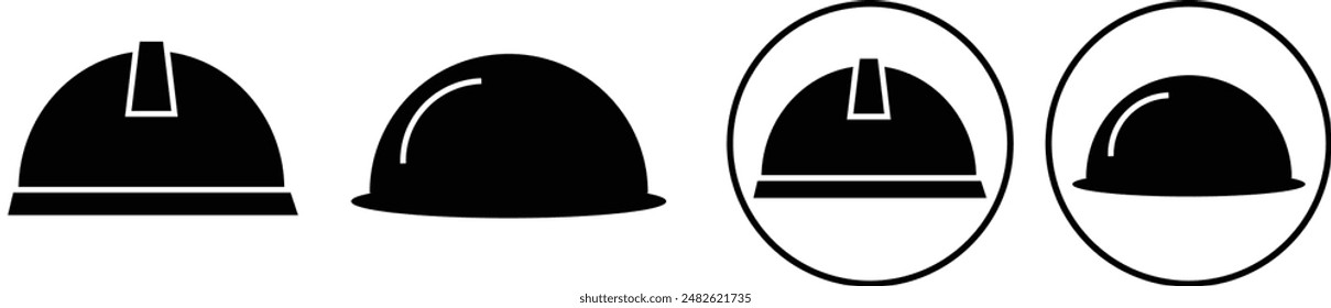 Helmet icons set. Motorcycle helmet sign and symbol. Construction helmet icon. Safety helmet