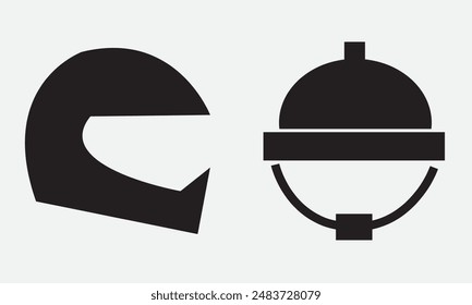 Helmet icons set. Motorcycle helmet sign and symbol. Construction helmet icon. Safety helmet