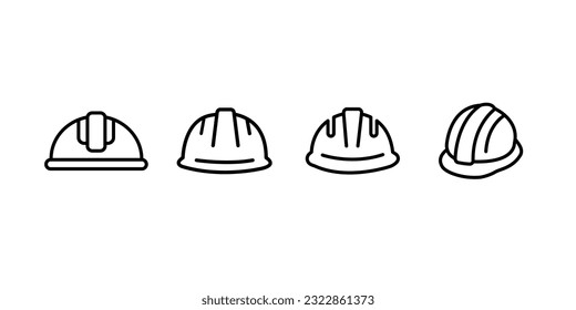 Iconos de casco. Signo y símbolo del casco. Icono del casco de construcción. Casco de seguridad