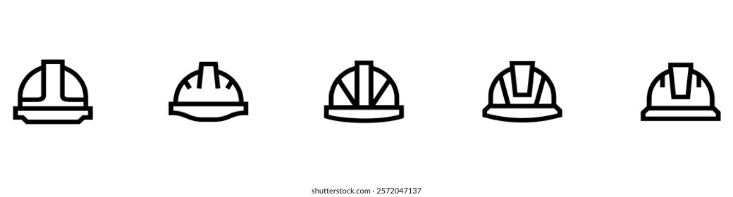 Helmet icons set. Helmet sign and symbol. Construction helmet icon. Safety helmet. Vector Illustration. EPS 10