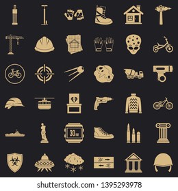 Helmet icons set. Simple style of 36 helmet vector icons for web for any design