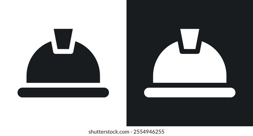 Helmet icons in solid black and white colors