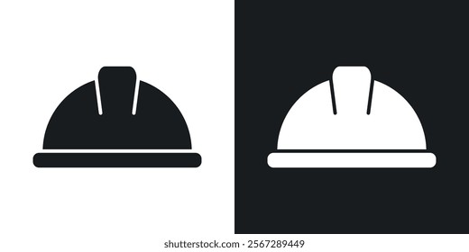Helmet icons in solid black and white colors