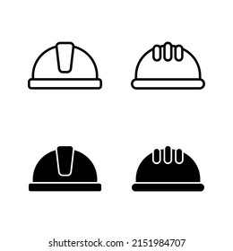 Helm-Symbole, Vektor. Motorradhelm-Zeichen und Symbol. Bauhelm-Symbol. Sicherheitshelm