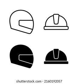 Helmet Icons Vector Motorcycle Helmet Sign Stock Vector (Royalty Free ...