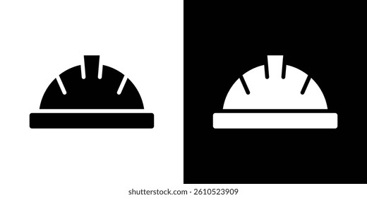 Helmet icons vector set in solid flat style