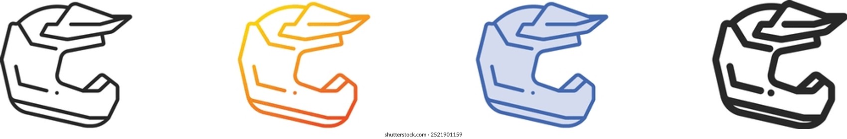 helmet icon.Thin Linear, Gradient, Blue Stroke and bold Style Design Isolated On White Background
