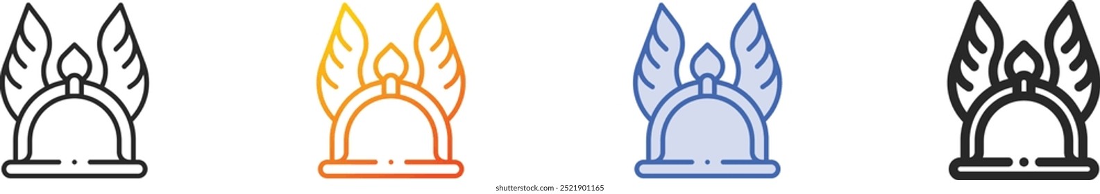 helmet icon.Thin Linear, Gradient, Blue Stroke and bold Style Design Isolated On White Background