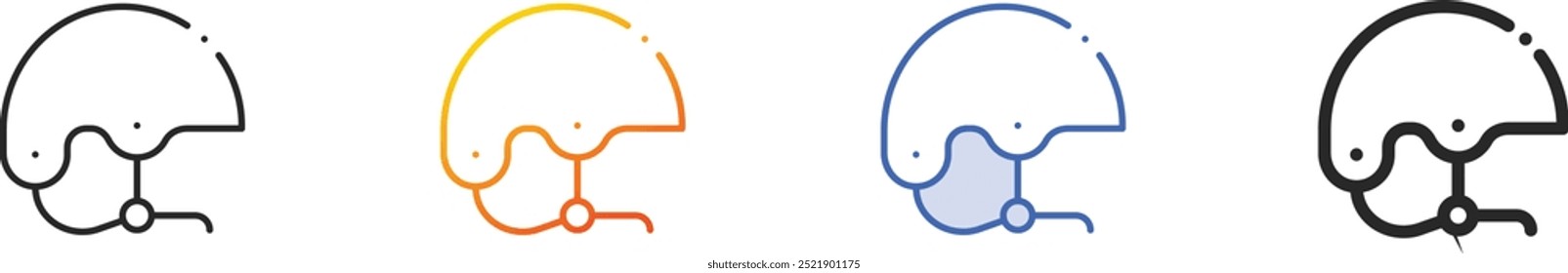 helmet icon.Thin Linear, Gradient, Blue Stroke and bold Style Design Isolated On White Background