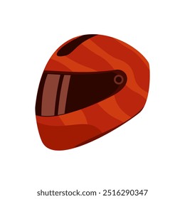 Helmet illustration with dark visor and stripes perfect for safety gear, construction, sports, cycling, and motorcycling designs