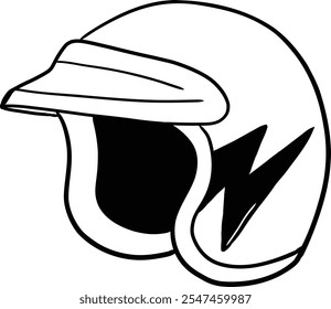 helmet illustration with flash icon