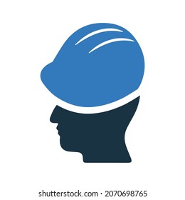 Helmet, industrial, head icon. Simple editable vector illustration.