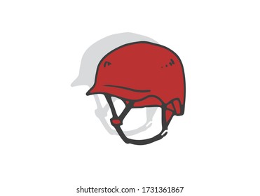 Helmet. Isolated on white background for extreme sports and safe work. 