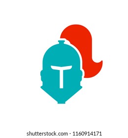 Helmet Knight icon. Head Metal armor warrior. Iron armor.  Vector illustration
