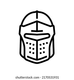 helmet knight line icon vector. helmet knight sign. isolated contour symbol black illustration
