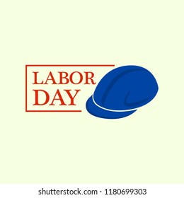 Helmet labor day logo. Flat illustration of helmet labor day vector logo for web design