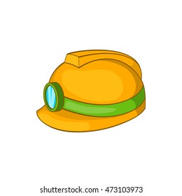 Helmet with a light icon in cartoon style isolated on white background. Equipment symbol