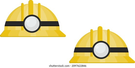 Helmet with light illustration, vector on a white background.