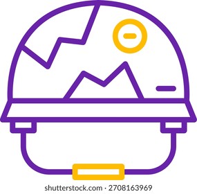 Helmlinie Zwei Farben Vektor Icon Design