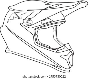 helmet line vector illustration isolated on white background