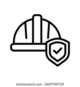 Helmet Line Vector Illustration On White Background.