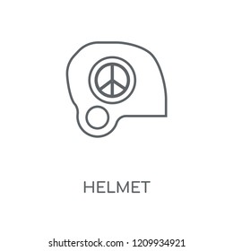 Helmet linear icon. Helmet concept stroke symbol design. Thin graphic elements vector illustration, outline pattern on a white background, eps 10.