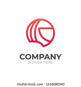 Helmet Logo. Letter C logo icon design template elements. Vector color sign.