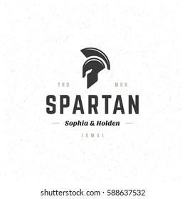 Helmet Logotype Design Element in Vintage Style Badge Retro vector illustration. Helmet symbol.