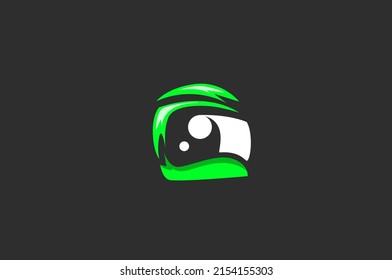 Helmet mascot colors green logo design