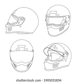 Helmet Moto Racing Lineart Made By January 2021 In Malang City Indonesia