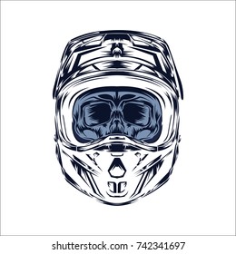 Helmet motocross, skull motocross rider, motocross design