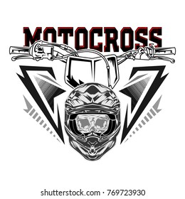 Helmet motocross, skull motocross rider, motocross t-shirt design