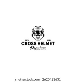 Helmet motocross skull rider vector icon