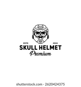 Helmet motocross skull rider vector icon