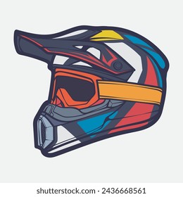 Helmet Motorcycle Cartoon Vector Icon, Cartoon Vector Icon Concept Flat Design. Draw Cartoon Vector Icon Illustration Helmet Motorsycle In Flat Style. Icon Cartoon Vector Helmet Motorsycle Side View