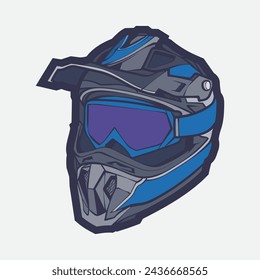 Helmet Motorcycle Cartoon Vector Icon, Cartoon Vector Icon Concept Flat Design. Draw Cartoon Vector Icon Illustration Helmet Motorsycle In Flat Style. Icon Cartoon Vector Helmet Motorsycle Side View