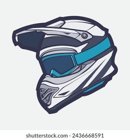 Helmet Motorcycle Cartoon Vector Icon, Cartoon Vector Icon Concept Flat Design. Draw Cartoon Vector Icon Illustration Helmet Motorsycle In Flat Style. Icon Cartoon Vector Helmet Motorsycle Side View