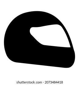 Helmet motorcycle racing sport icon black color vector illustration flat style simple image