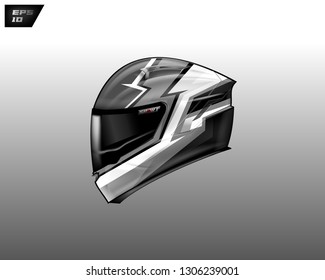 Helmet motorcycle wrap design vector 