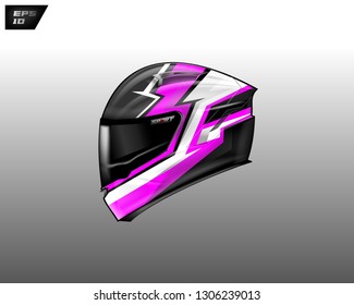 Helmet motorcycle wrap design vector 