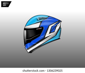 Helmet motorcycle wrap design vector 