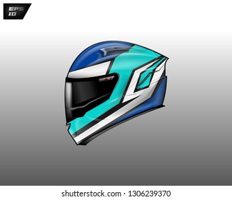 Helmet motorcycle wrap design vector 