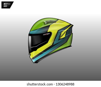 Helmet motorcycle wrap design vector 