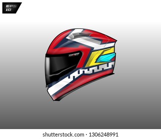 Helmet motorcycle wrap design vector