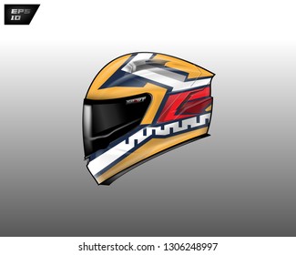 Helmet motorcycle wrap design vector . Decal livery background racing .