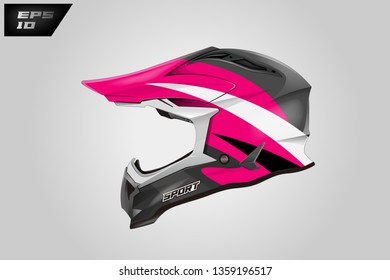 Helmet motorcycle wrap design vector .