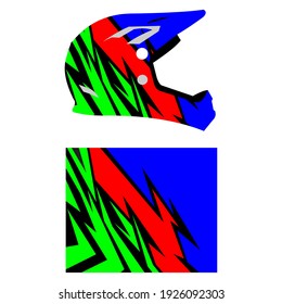 Helmet motorcycle wrap design vector