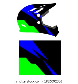 Helmet motorcycle wrap design vector