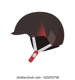 Helmet mountain skiing headwear on white. Winter safety snow skiing helmet vector. Protective sportswear snowboarding ski helmet headwear alpine sport helmet. Winter safety ski helmet sport equipment.