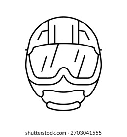 capacete montanha esqui linha ícone vetor. capacete montanha esqui sinal. isolado contorno símbolo ilustração preta